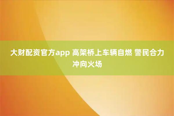 大财配资官方app 高架桥上车辆自燃 警民合力冲向火场